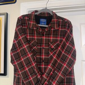 Pendleton Red and Brown Plaid Board Shirt